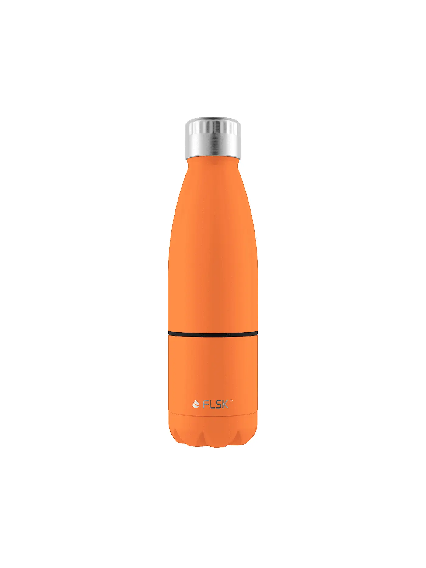 FLSK | Isolierflasche - Trinkflasche mit Becher 0,7l  Stainless | orange